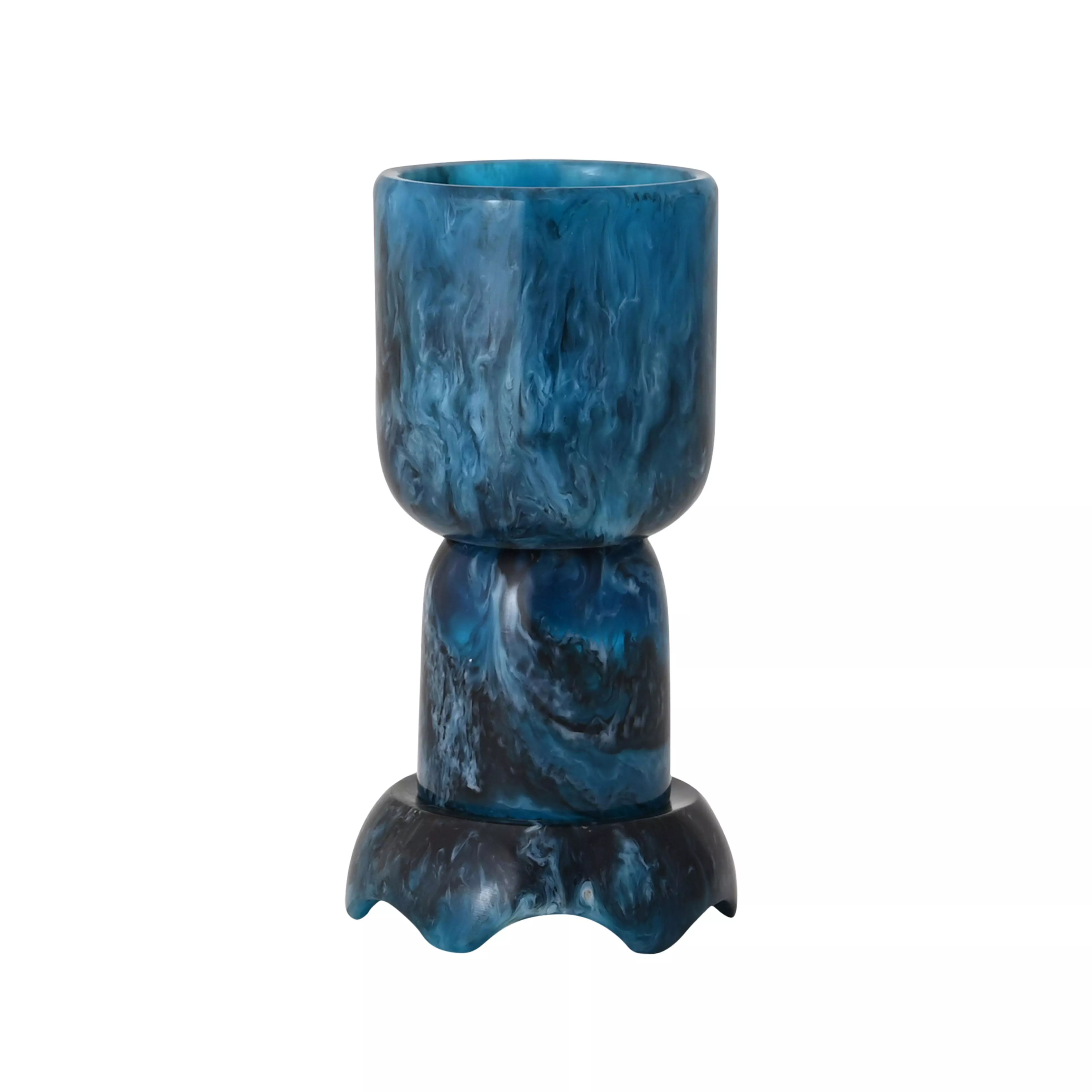 Platform Blue Swirl Resin Kiddush Cup