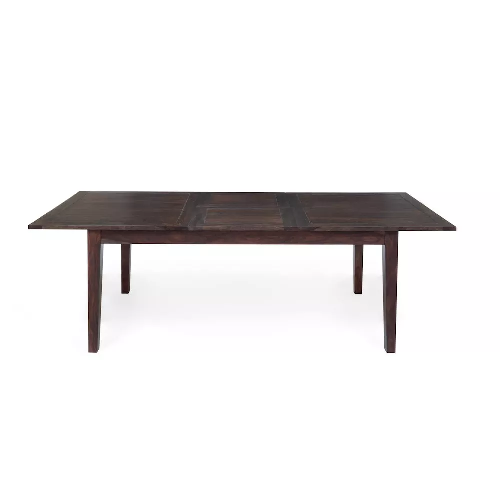 Porter Designs Fall River Solid Sheesham Wood Pop-Up Extension Dining Table, Brown