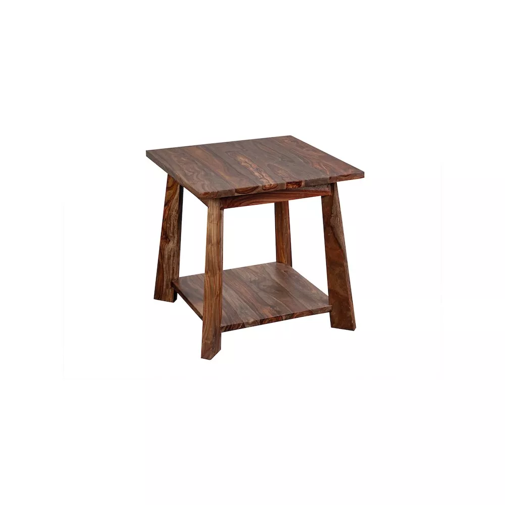 Porter Designs Kalispell Solid Sheesham Wood End Table, Brown