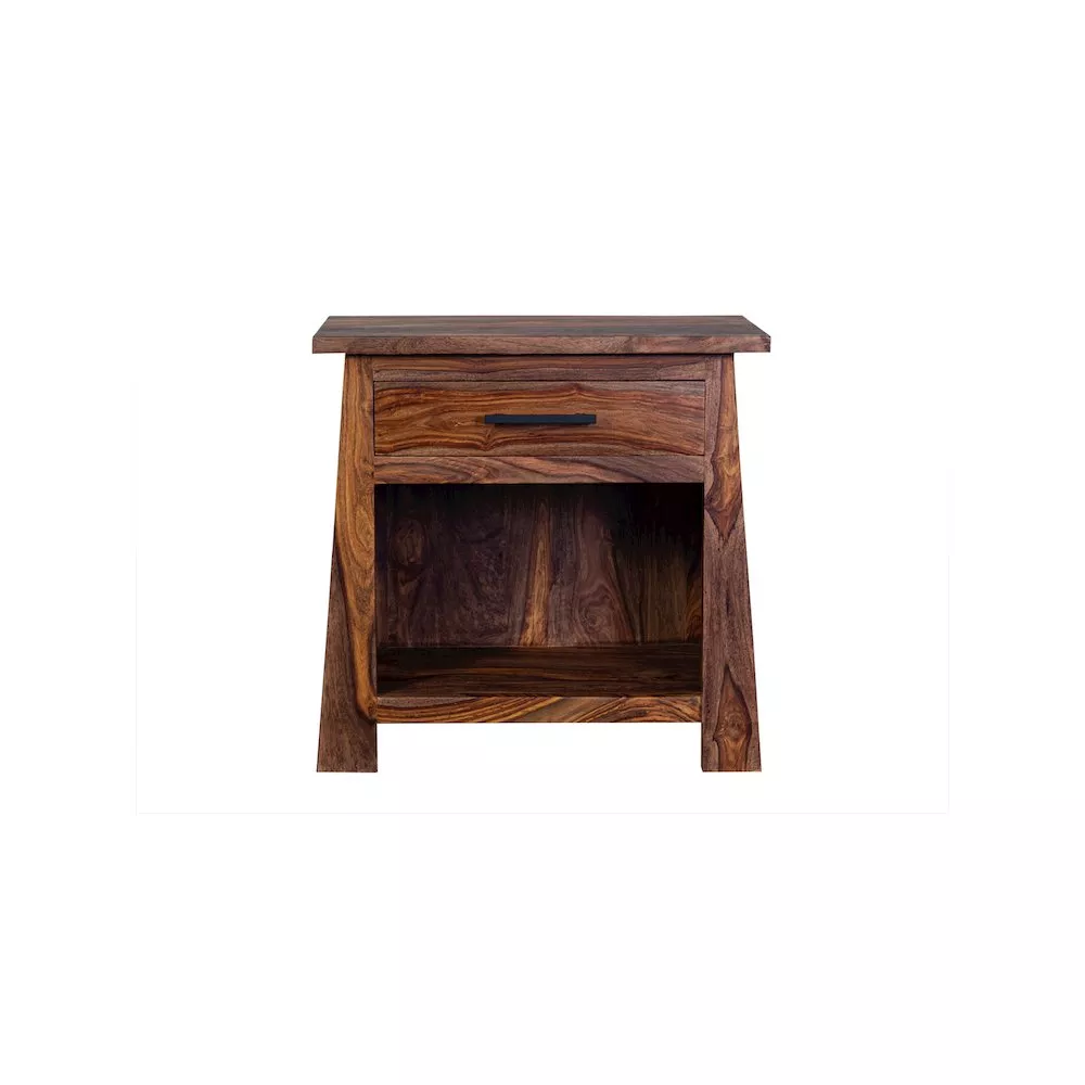 Porter Designs Kalispell Solid Sheesham Wood Nightstand, Brown