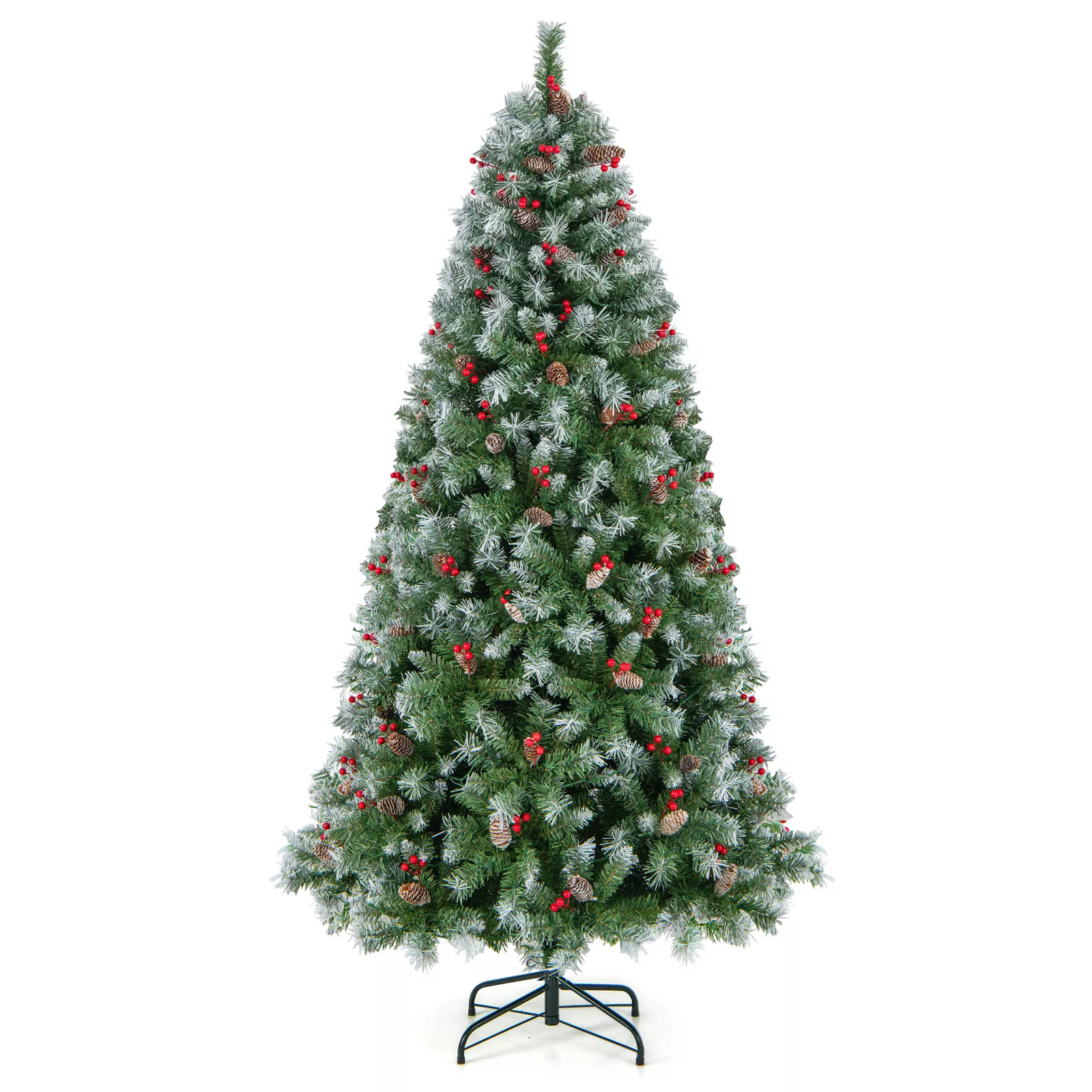 PVC Hinged Christmas Tree with Built-In Warm White LED Lighting