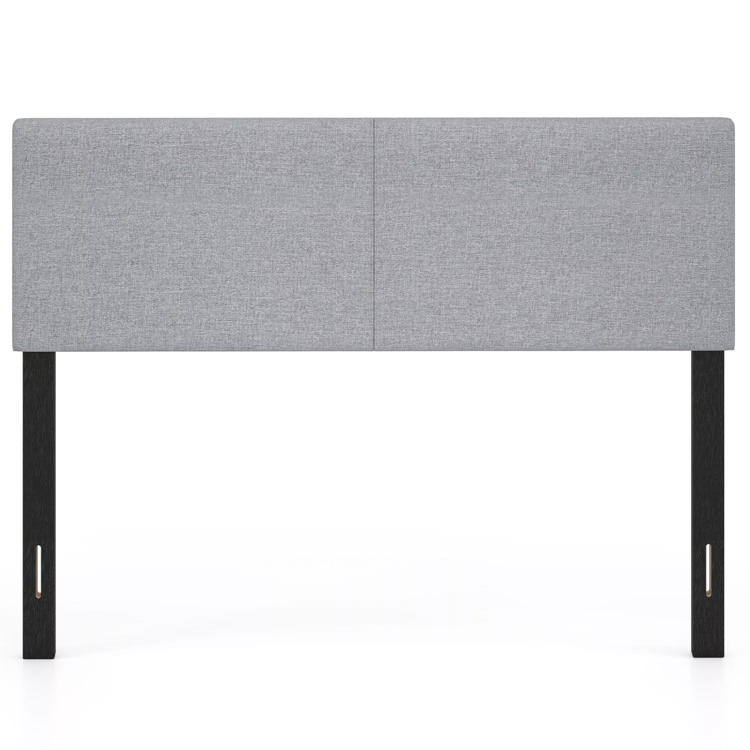 Queen Full Size Upholstered Headboard with Vertical Quilted Linen Fabric