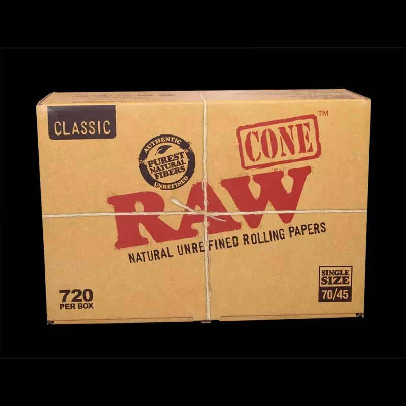 RAW Authentic Classic Bulk 70mm/45mm Cones - (720 Count Bulk Box)