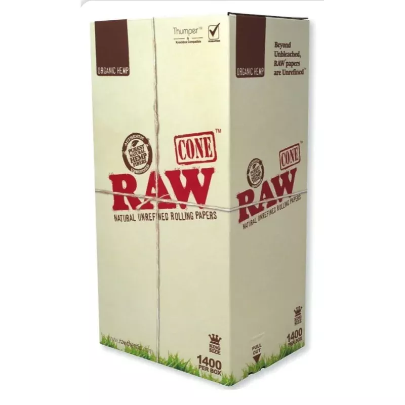 RAW Authentic Cones Organic Bulk 109mm - 1400 Count Bulk Cones Box - (Various Counts)