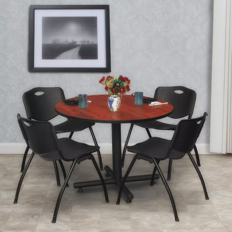 Regency Kobe 36" Round Breakroom Table- Cherry
