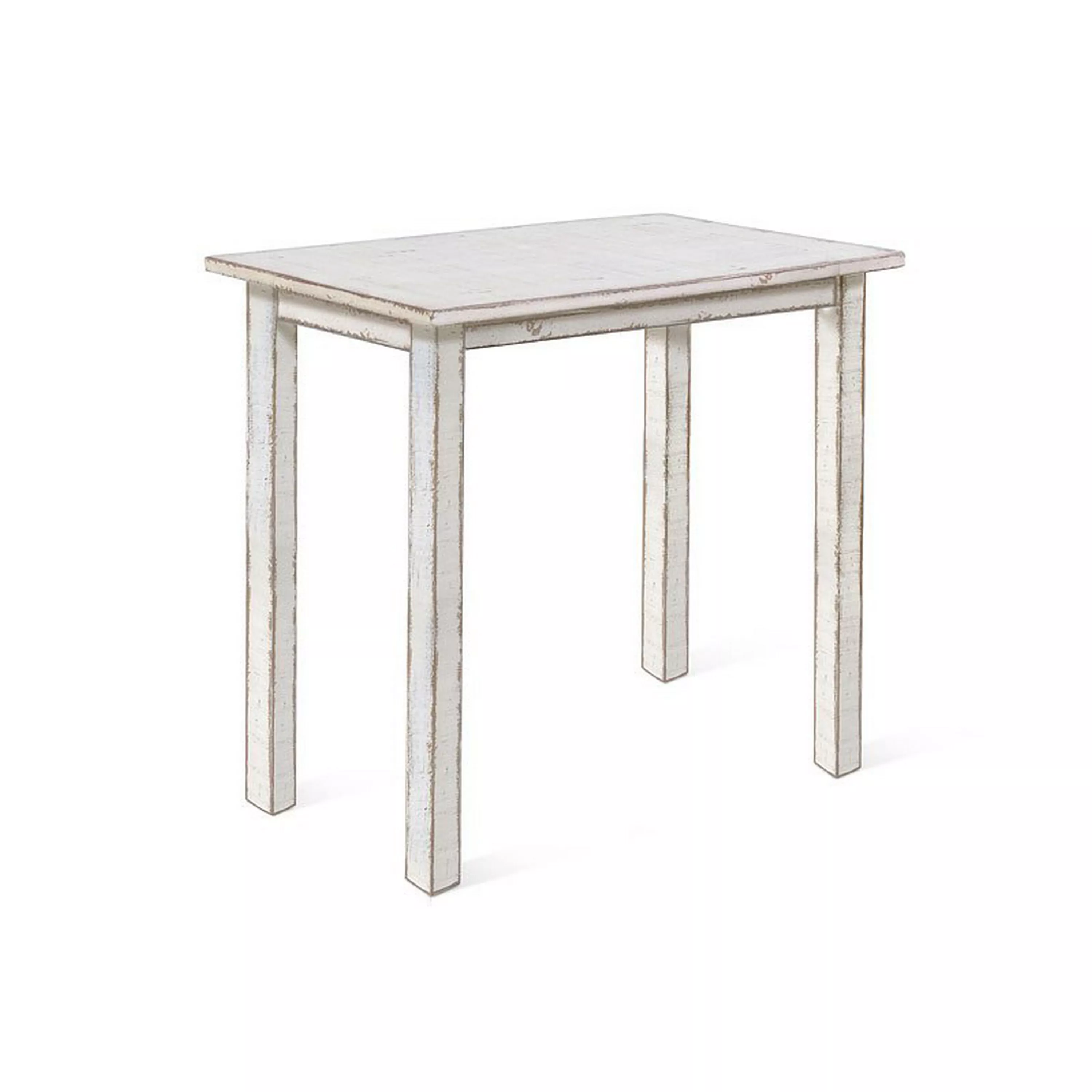 Rena Bar Height Table, 48 Inch Rectangular White Sand Mahogany Wood