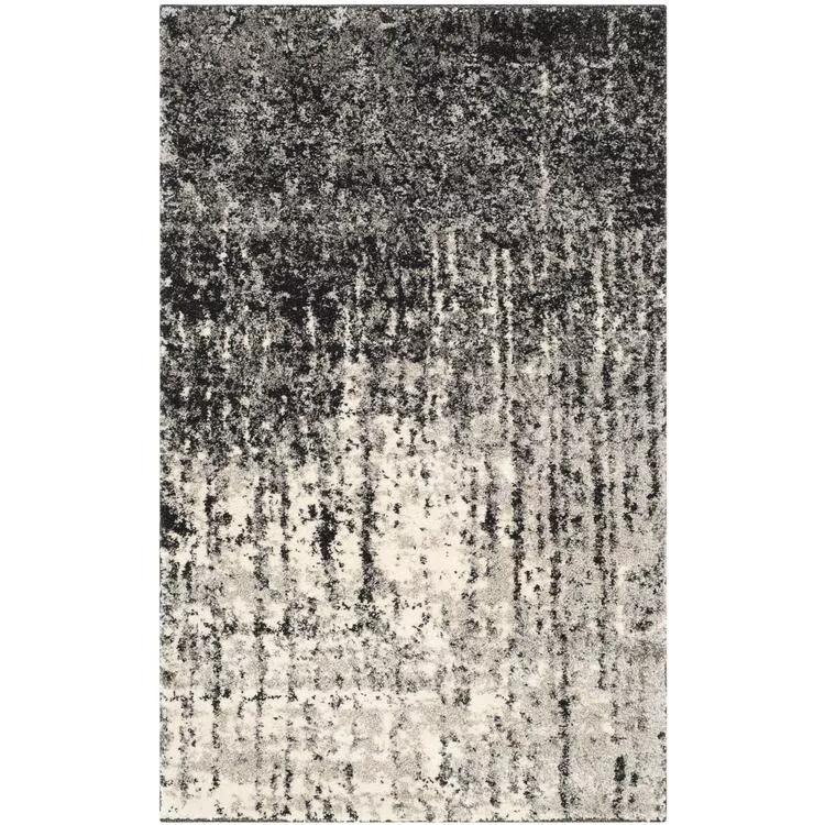 Retro Black/Grey Square Rug