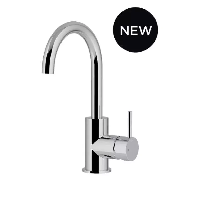 Round Gooseneck Basin Mixer with Cold Start