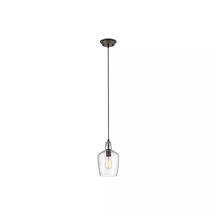 Rubbed Bronze Ceiling Light Fixture Mini Pendant 7 Wide Transitional Design - Chloe Lighting