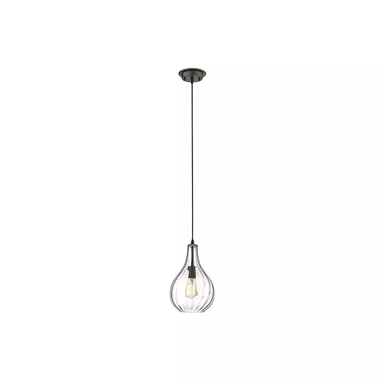 Rubbed Bronze Transitional Ceiling Light Fixture 9 Wide Mini Pendant - Chloe Lighting