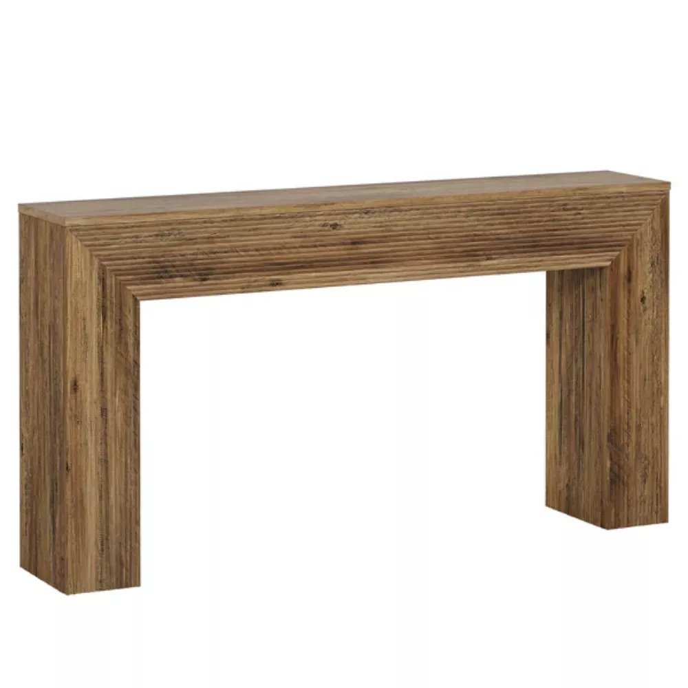 Rustic Fluted Console Table, Sofa Table for Entryway & Behind Couch
