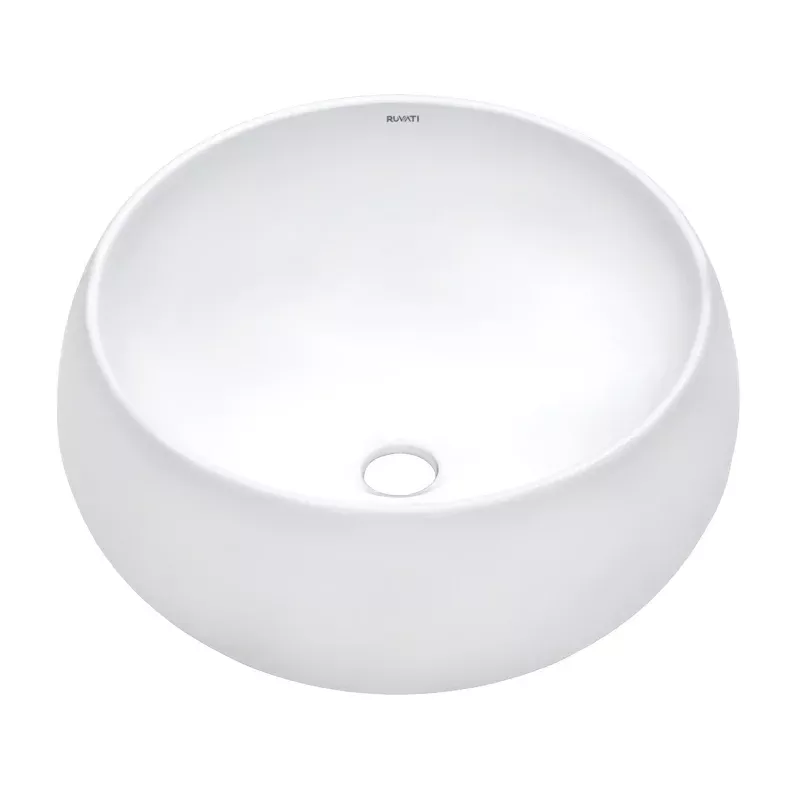 Ruvati 16" Round Bathroom Vessel Sink in White