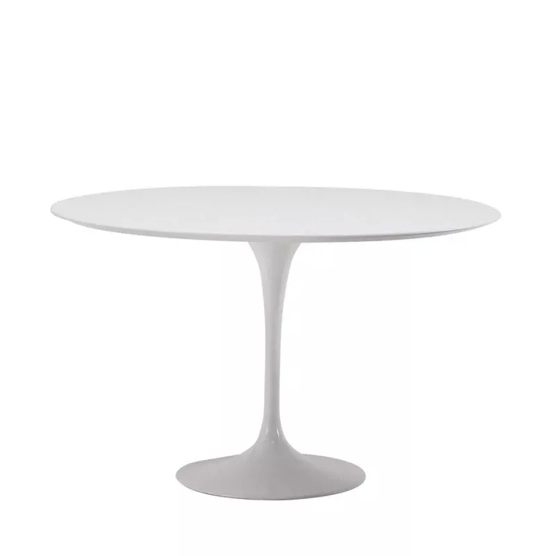 Saarinen Round Table 91 - White Laminate/White Rilsan