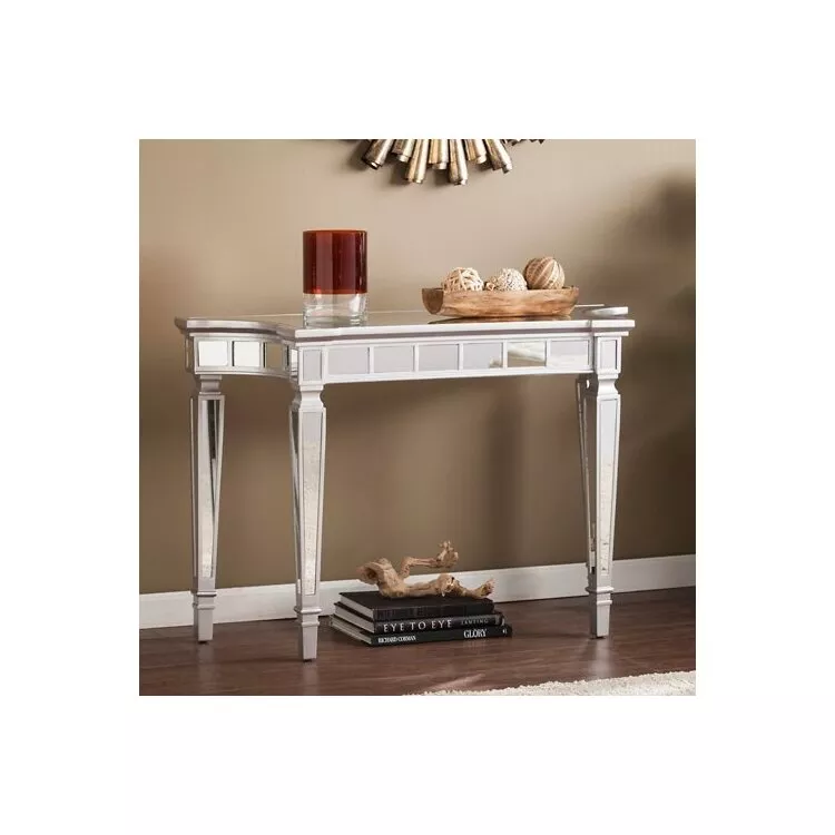 SEI Mirrored Console Table - Glam Chrome Accent Furniture