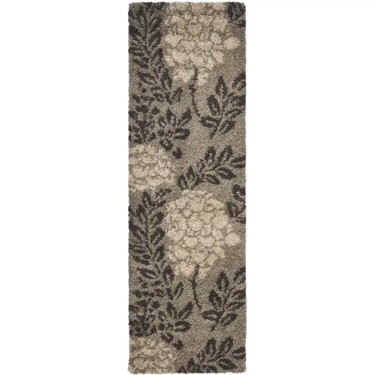 Shag Smoke/Dark Brown Rug