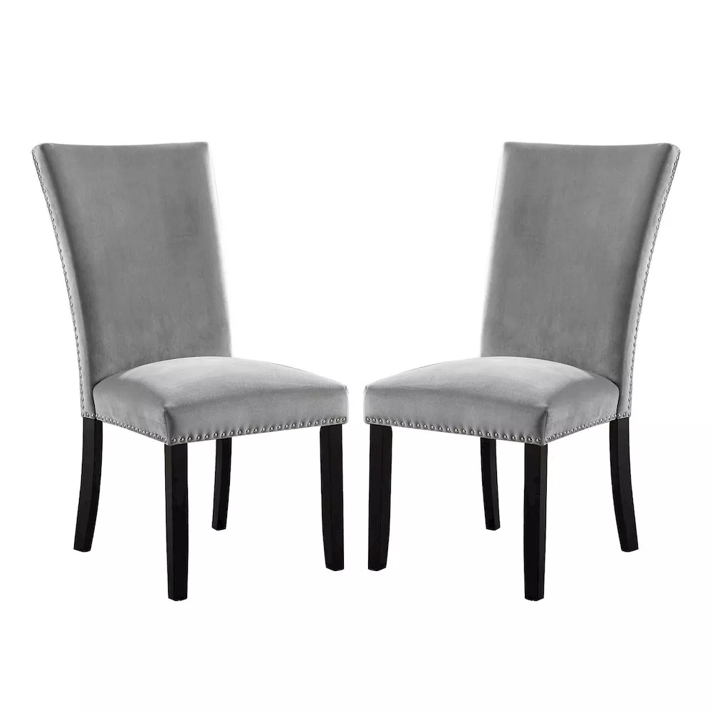Simple Relax Dining Chair, Black, Light Gray Set of 2