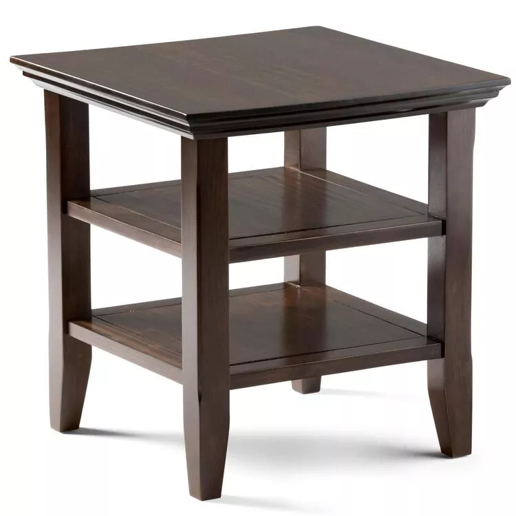 Simpli Home Acadian SOLID WOOD 19 inch Wide Square Transitional End Table