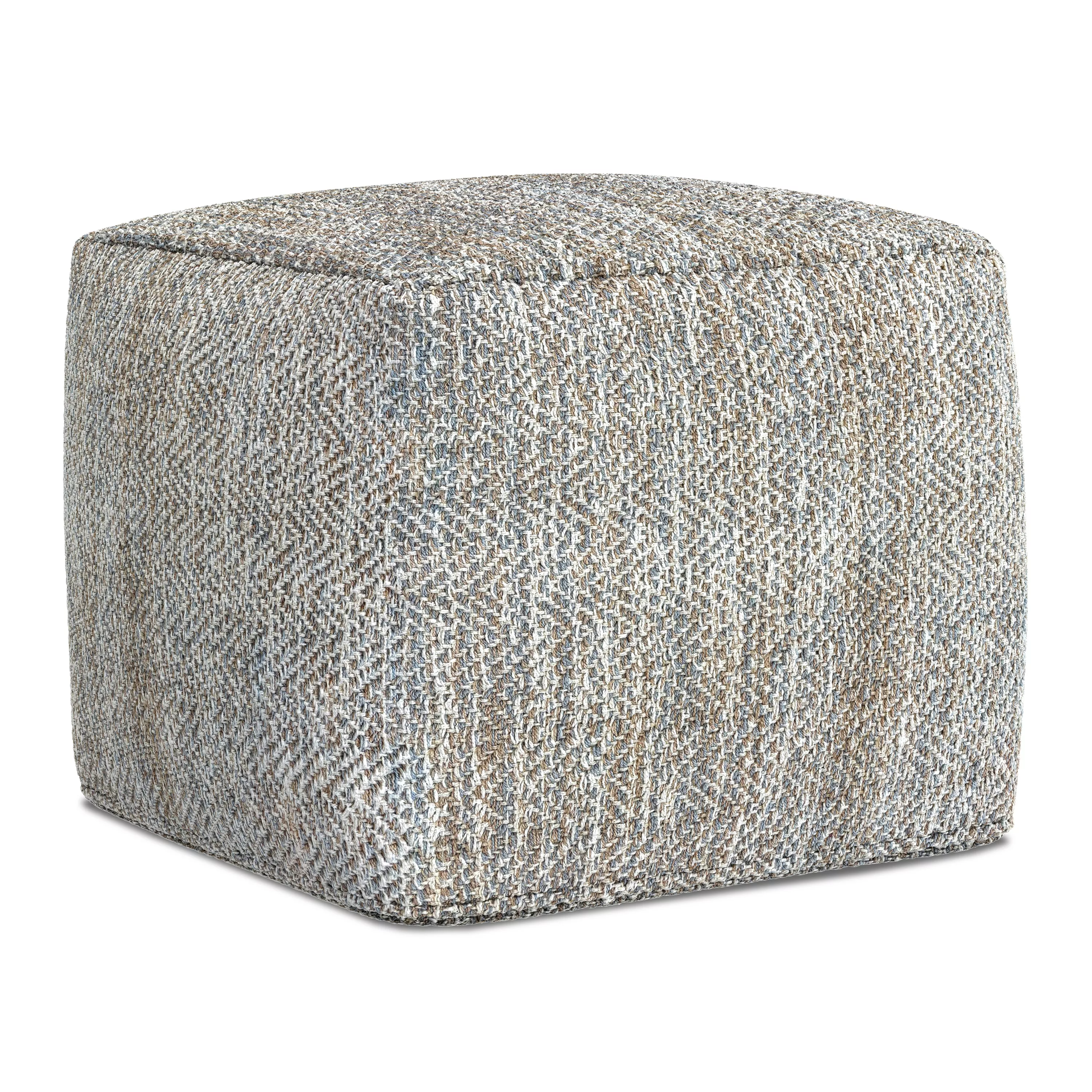 Simpli Home Nate Square Pouf