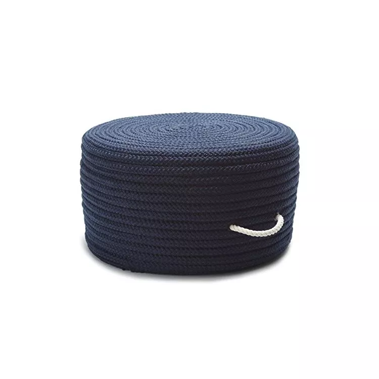 Simply Home Solid Pouf Navy 20"x20"x11"