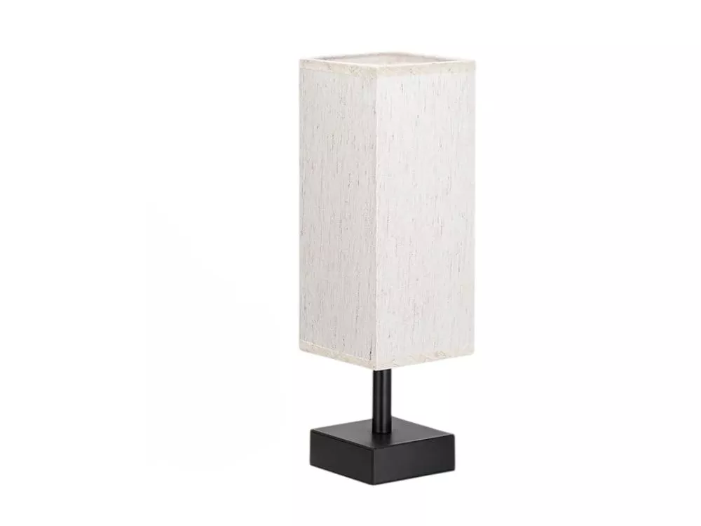 Small Square Table Lamp – Minimalist Fabric Shade for Bedroom & Desk