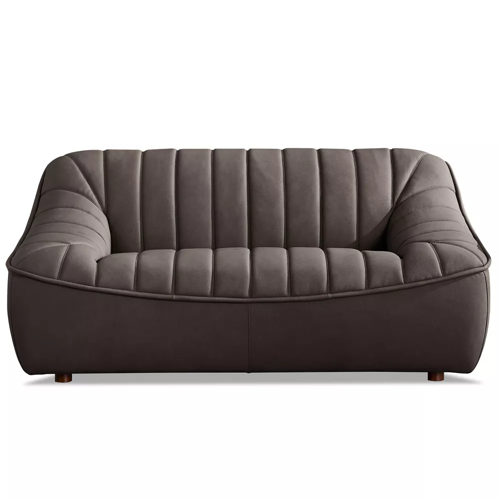Snug Top Grain Leather Loveseat