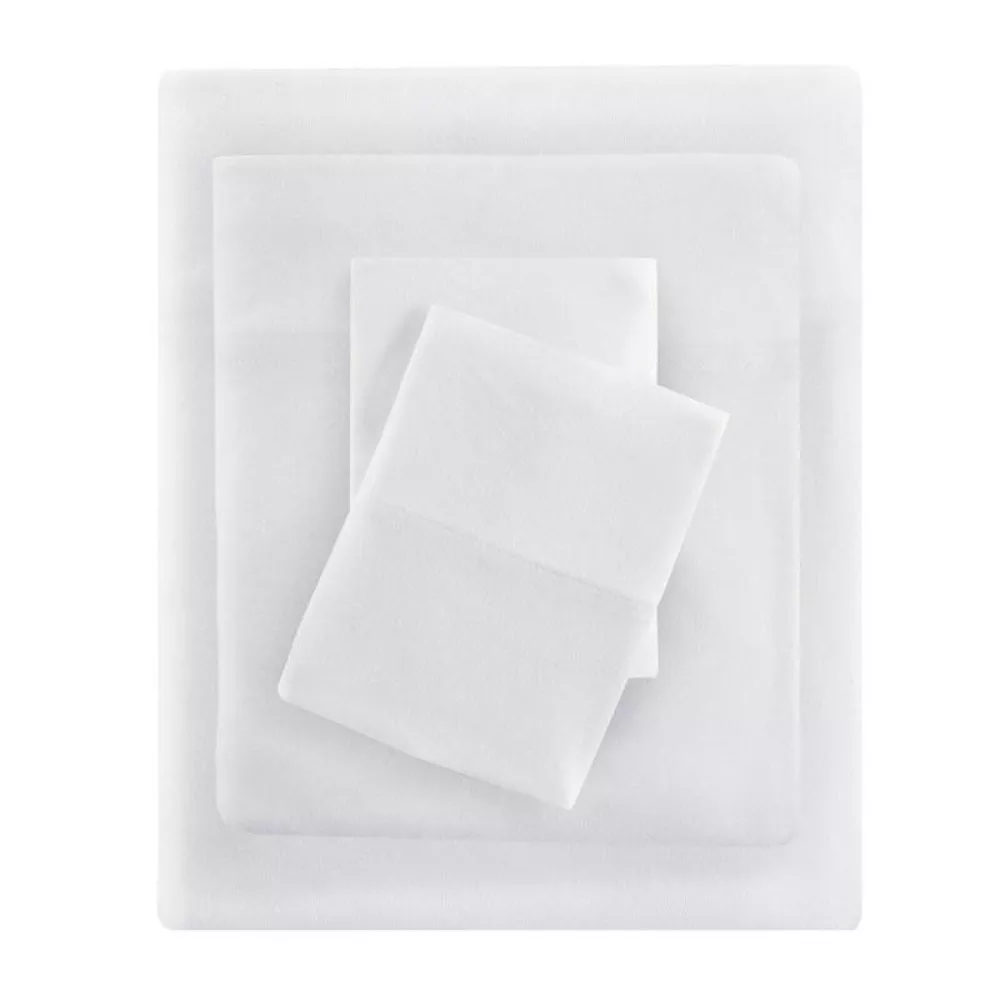 Soft Jersey Knit Cotton Blend Bed Sheets – 4-Piece Stretch Fabric Bedding