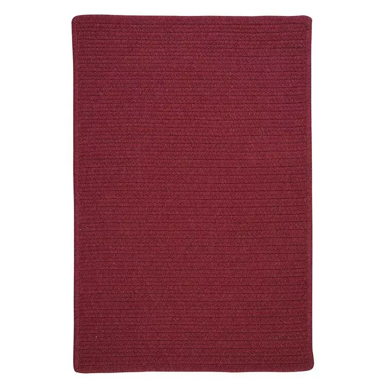 Solid Color Wool Blend Area Rug, 6x6 Square, Flat Braid Design - Colonial Mills