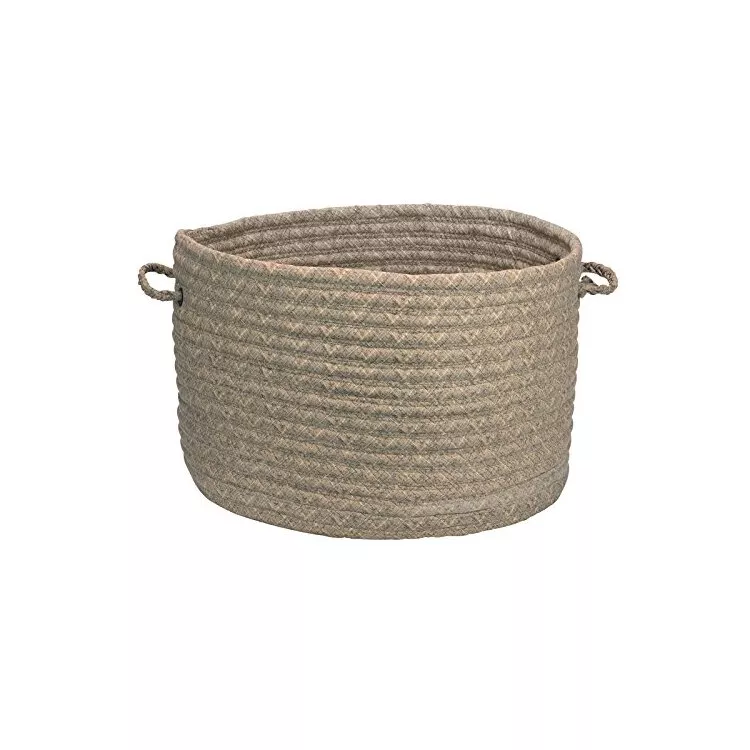 Solid Fabric Basket - Bark 14"x10"