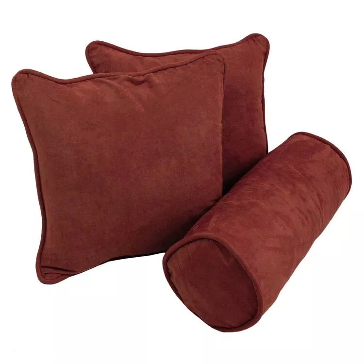 Solid Twill Throw Pillows Double - Corded Set of 3 with Inserts - Blazing Needles