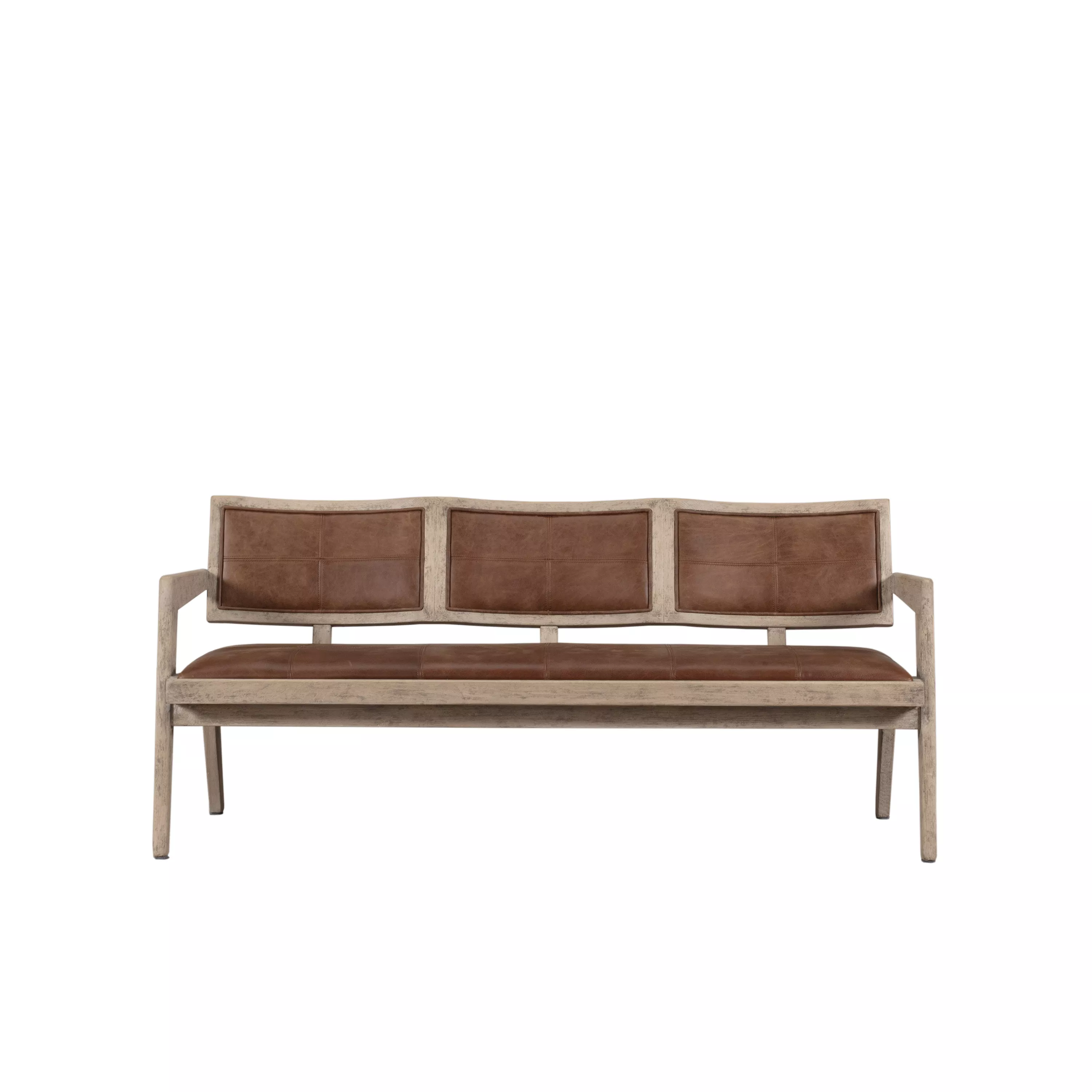 Solid Wood Accent Bench in Weathered Natural