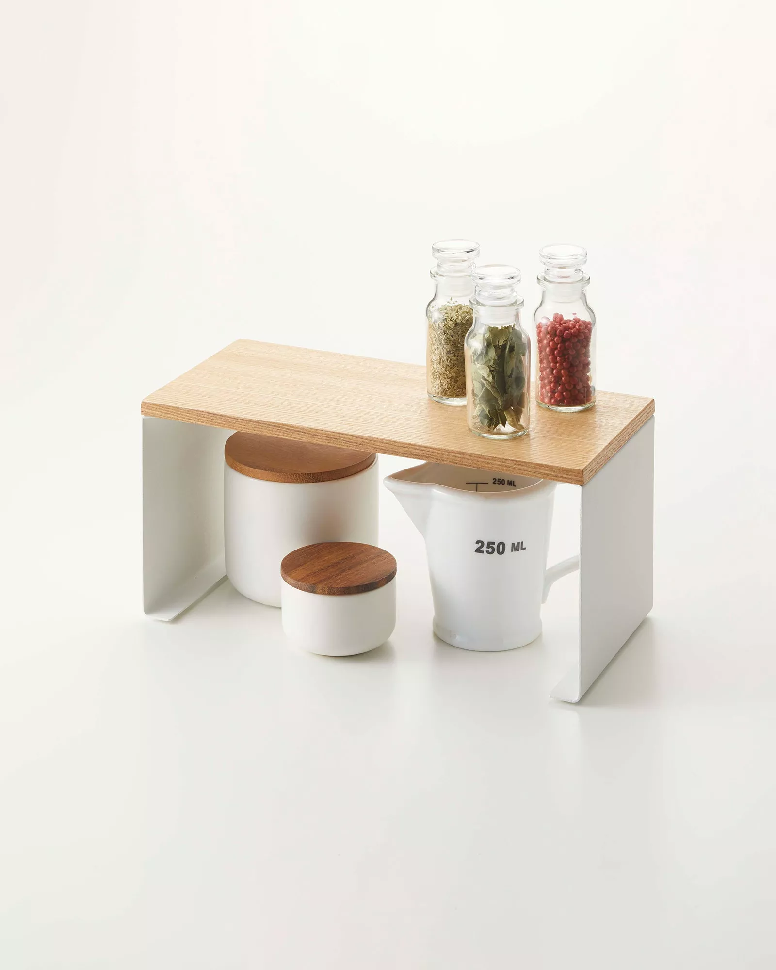 Stackable Countertop Shelf - Two Sizes - Steel + Wood