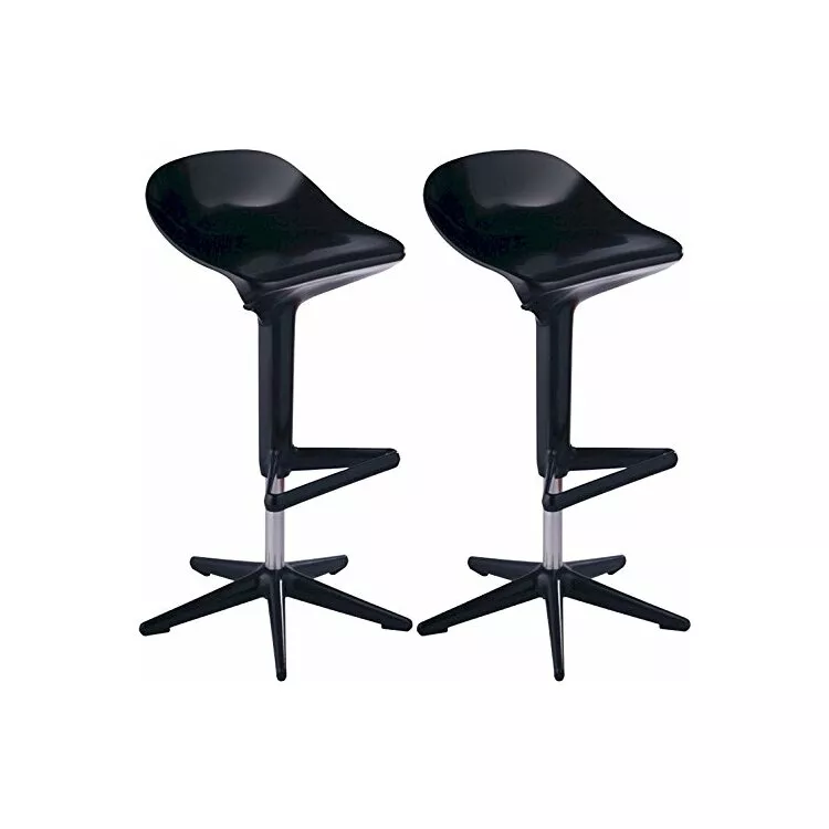 Starfish Shaped Bar Stool Set, 2 - Piece, Adjustable Height, Wooden Base - Mod Made