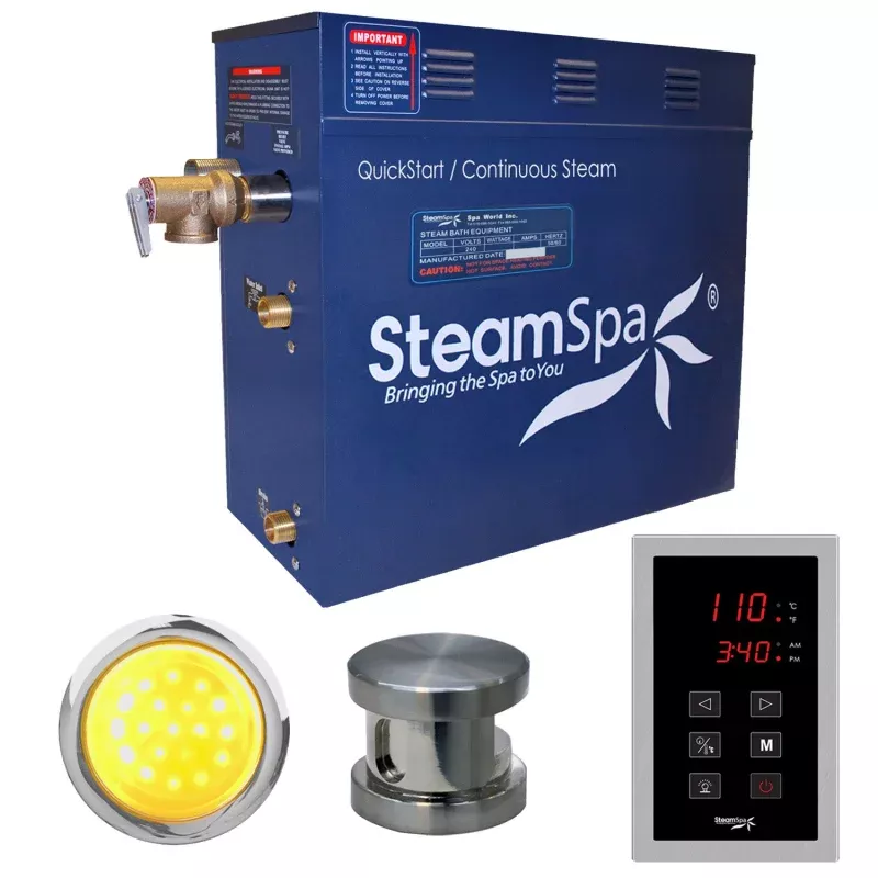 SteamSpa Indulgence 4.5 KW QuickStart Acu-Steam Bath Generator Package INT450