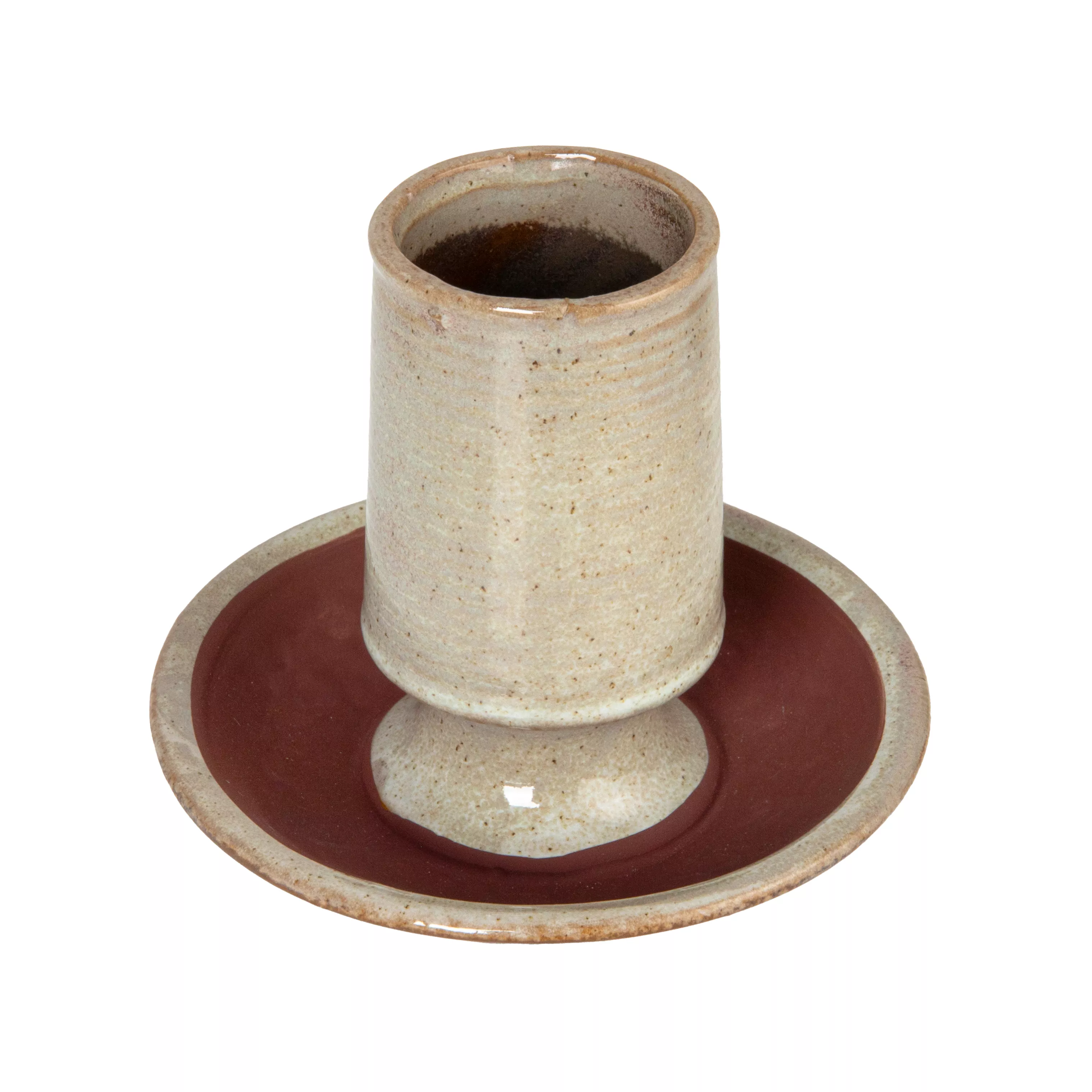 Stoneware Match Holder with Striker Plate and Reactive Glaze, Grey