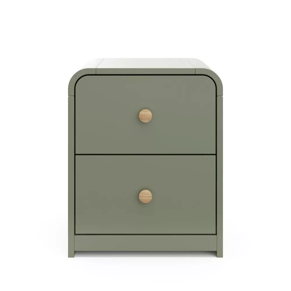 Storkcraft Next Santos 2-Drawer Nightstand (Olive with Natural)