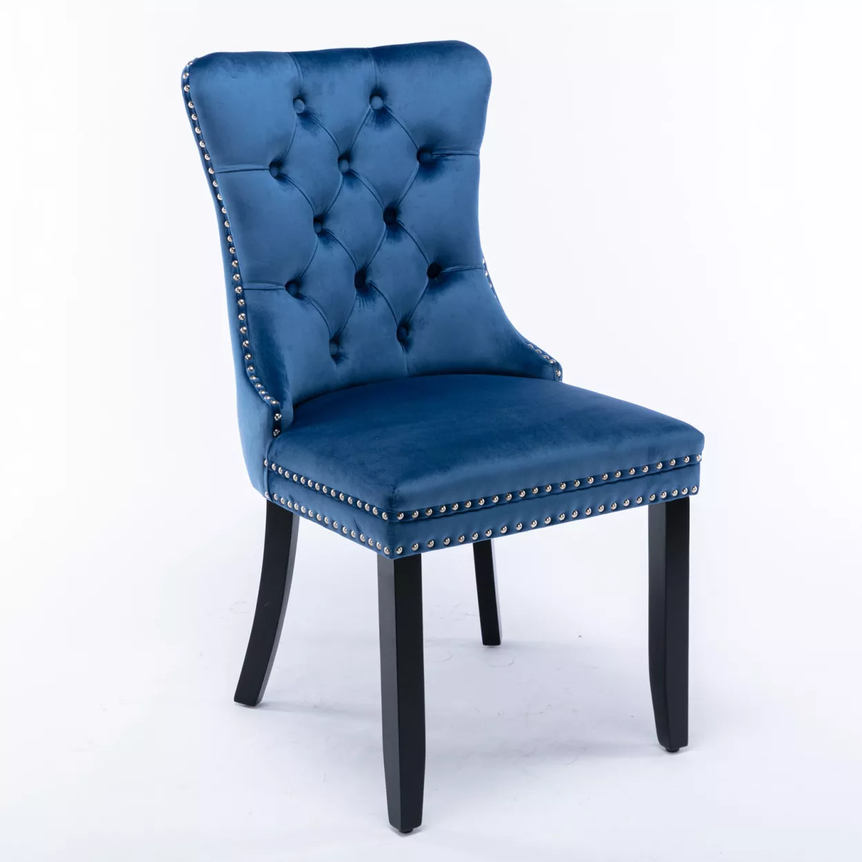 Streamdale Contemporary Velvet Dining Chairs, Blue, 2-PCS Set
