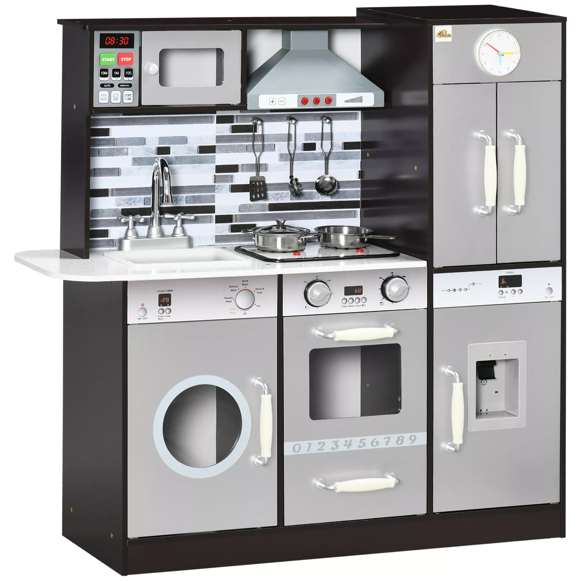 Streamdale Play Kitchen with Lights, Sounds, and Ample Storage for Toddlers