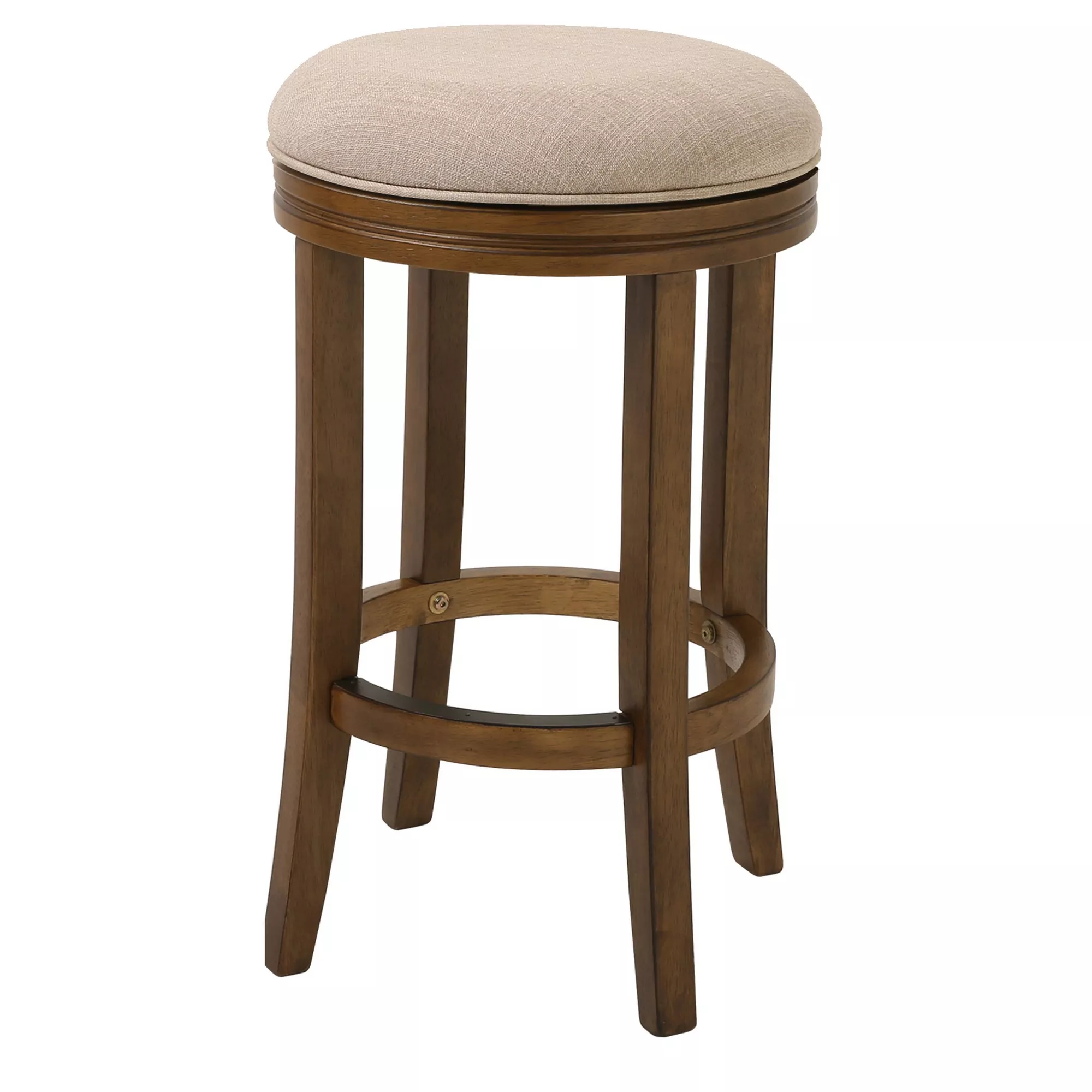 Swivel Counter Height Stool with Backless Solid Wood Seat, Ideal for Kitchen Counters