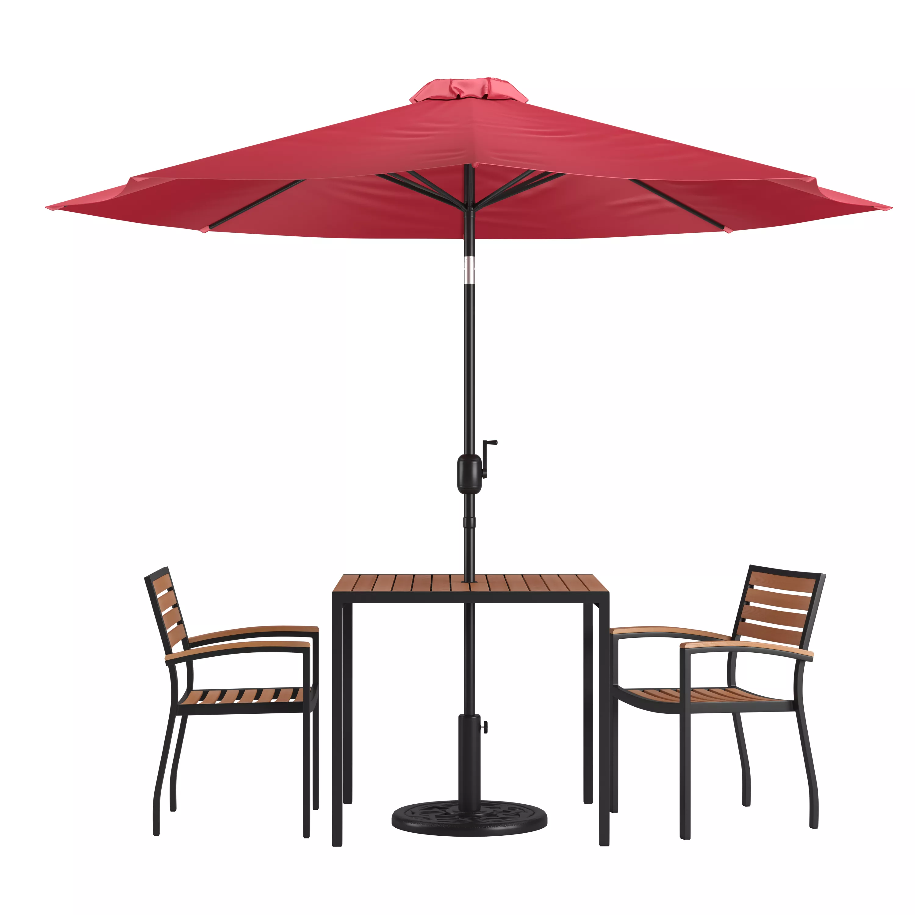 Table-2 Chairs-Umbrella & Base