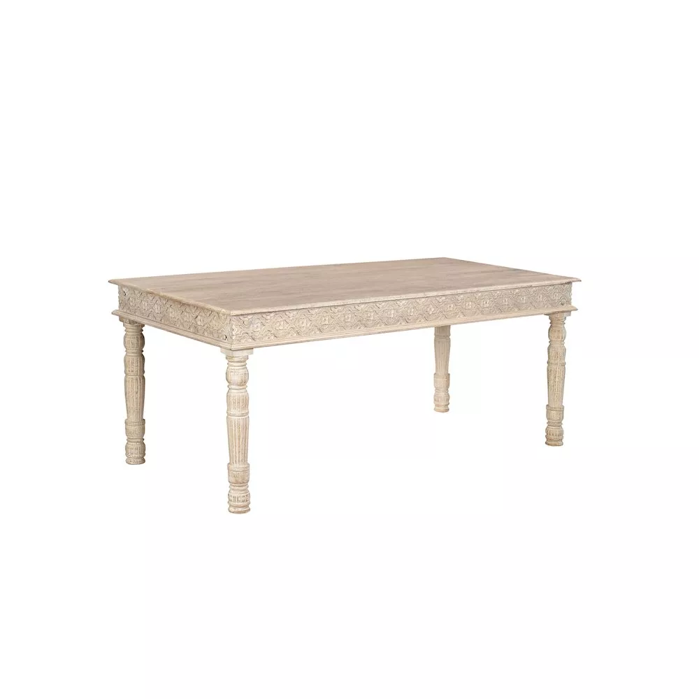 Taran Designs Eldris 72 Carved Solid Wood Dining Table