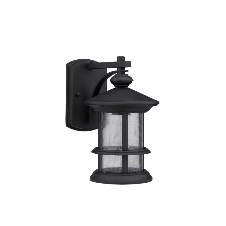 Textured Black Outdoor Wall Sconce Transitional Light Fixture 1 Light - Chloe Lighting
