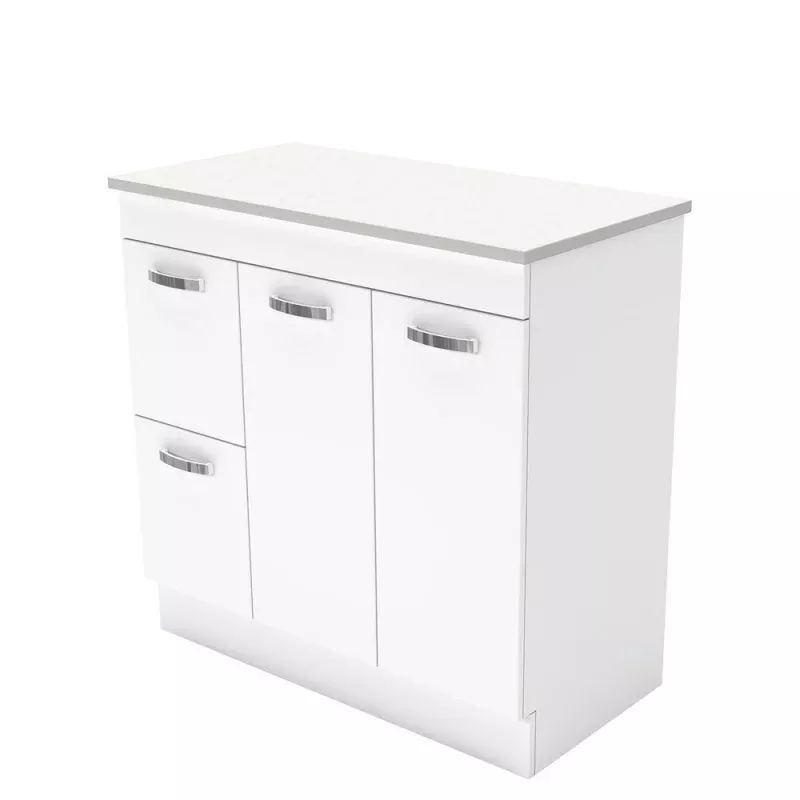 UniCab 900 Vanity on Kickboard, Left Hand Drawers