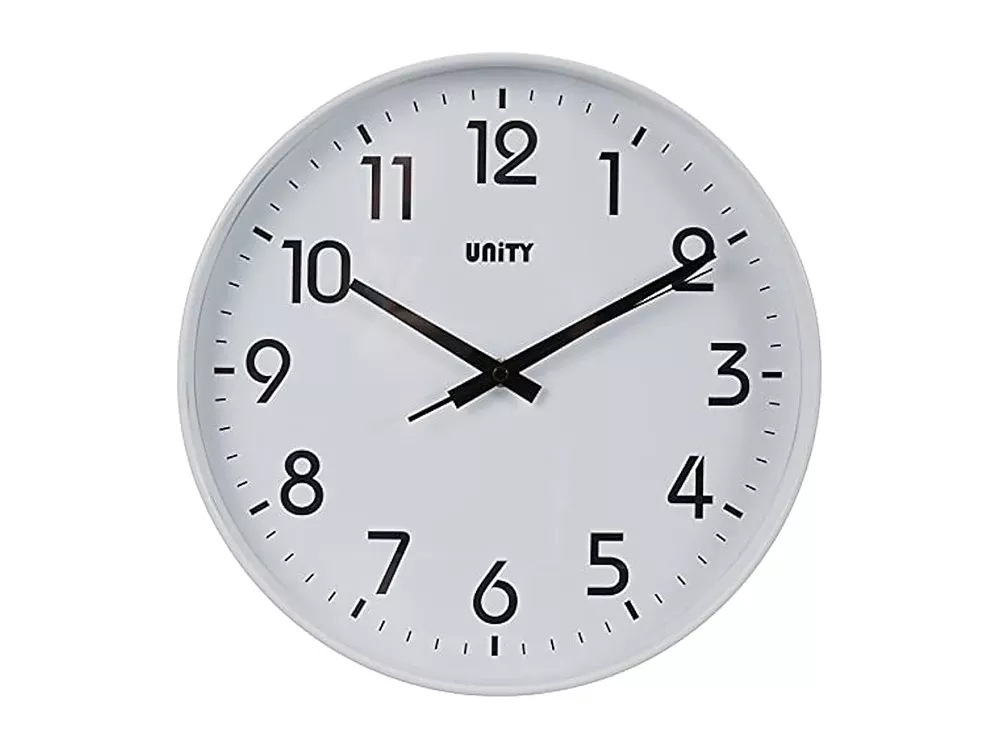 Unity Fradley Sweep White Wall Clock 30 Cm Silent Modern Home Decor