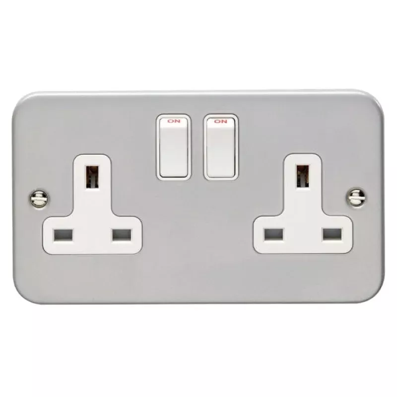 Utility 2 Gang Socket - Grey