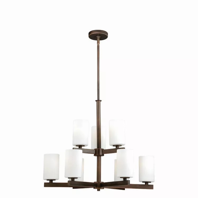 Vaxcel Modern White Glass Chandelier Glendale