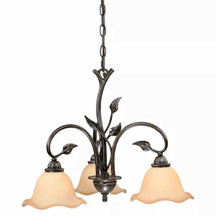 Vaxcel Vine 3 Light Black Rustic Chandelier