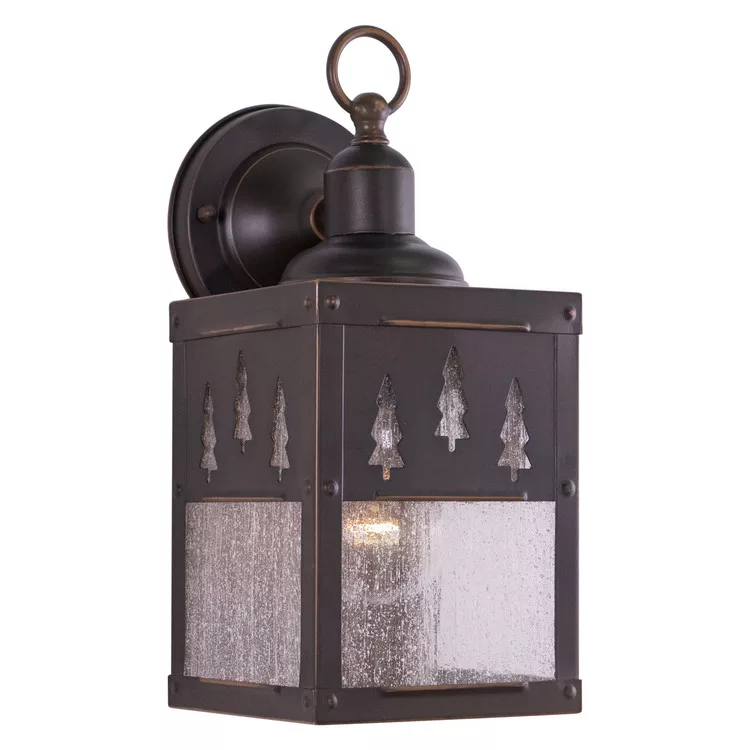 Vaxcel Yosemite 1 Light Bronze Rustic Tree Outdoor Wall Lantern Clear Glass