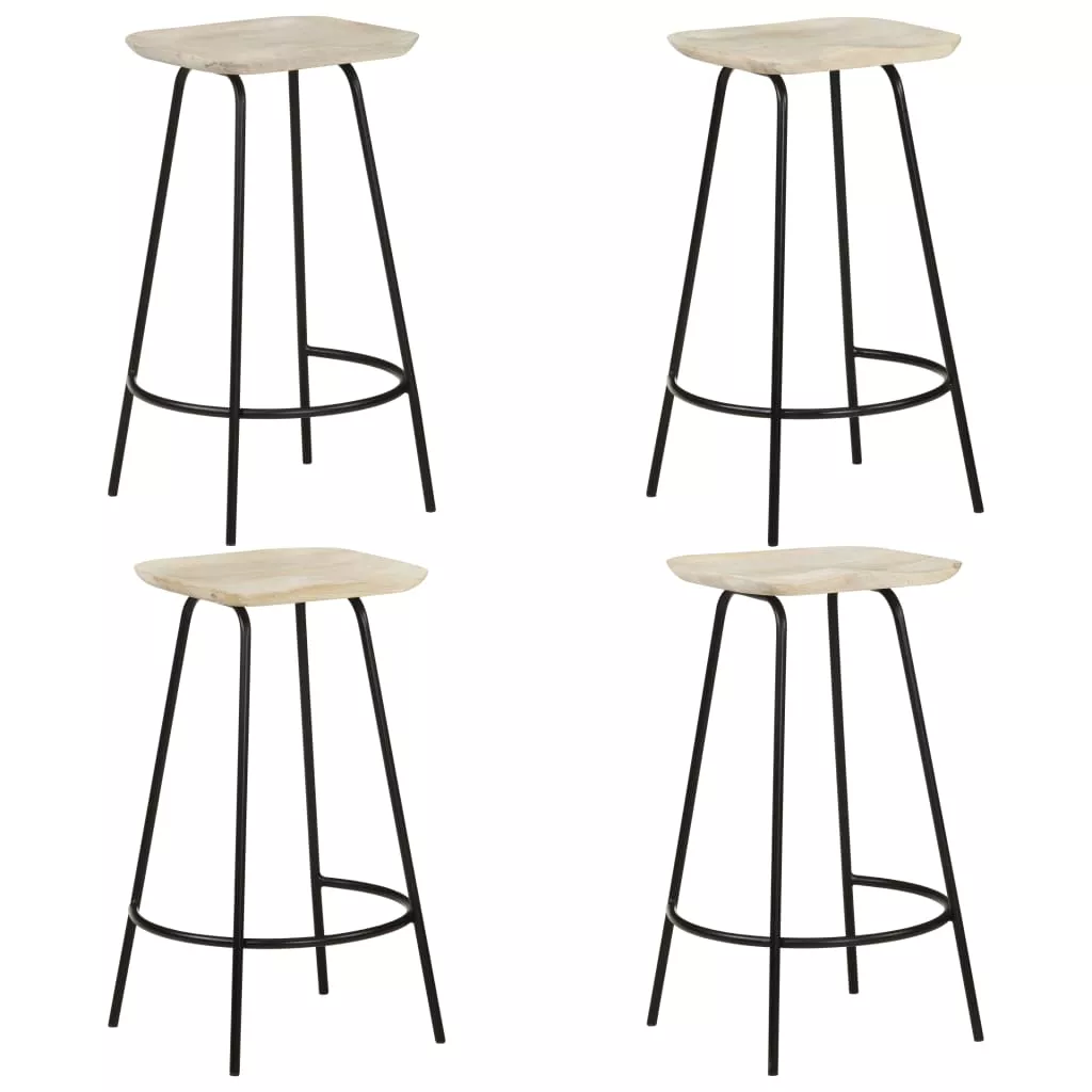 vidaXL Bar Stools 4 pcs Solid Mango Wood