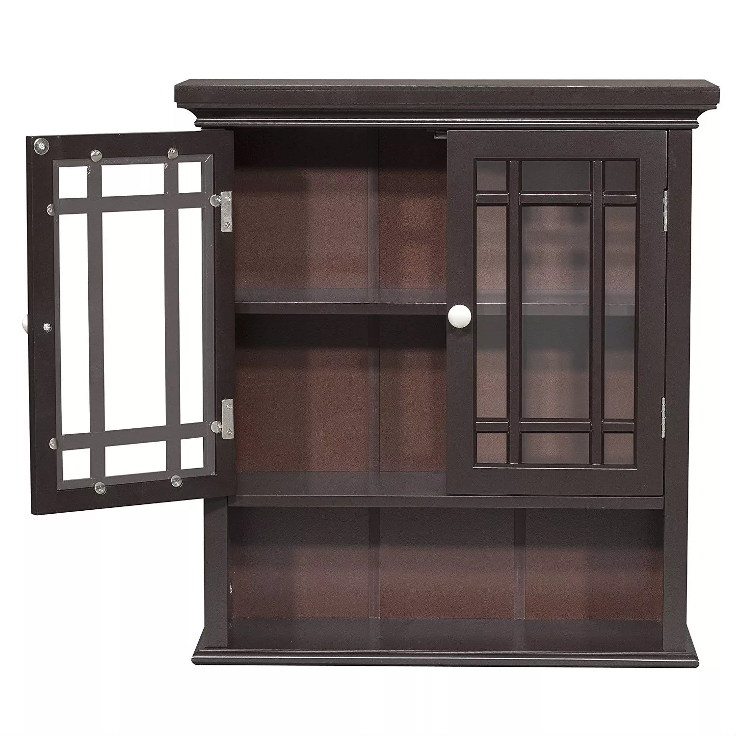 Wall Mounted Bathroom Cabinet with 2 Doors and Open Shelf – Space-Saving Storage Organizer