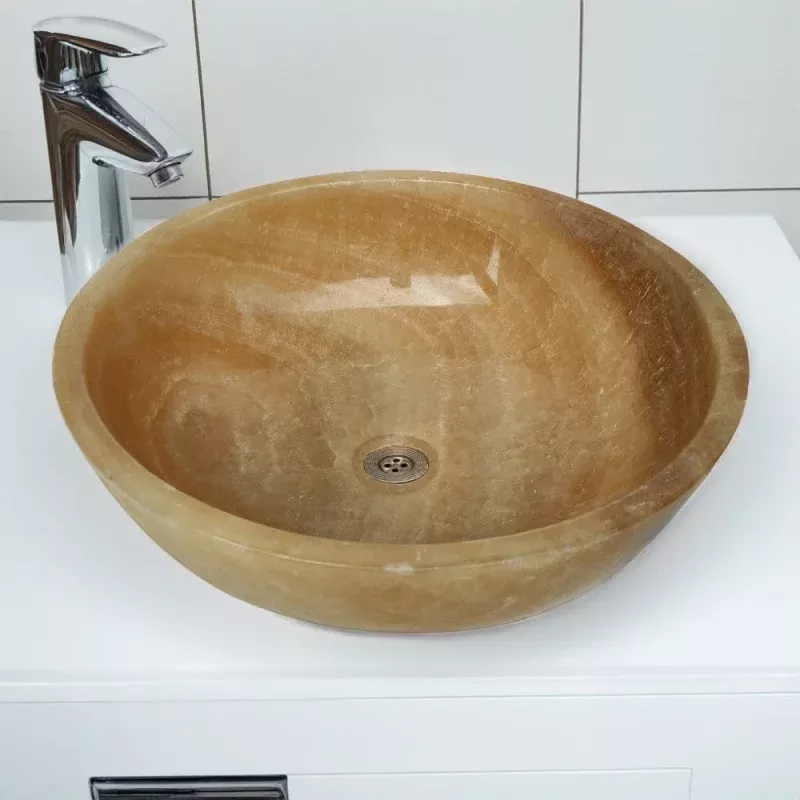 Welters Polished Onyx Vessel Sink - Yellow